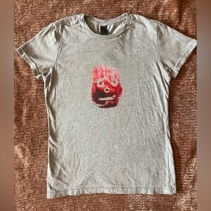 Gray Castaway Wilson soccer ball T-Shirt with Red Graphic small Gildan